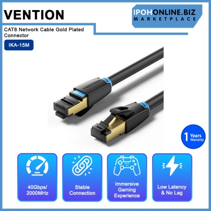 VENTION CAT8 SSTP 40Gps 2000Mhz 28AWG Super Speed RJ45 Network Cable Gold Plated Connector - 15M VENTION CAT8 SSTP 40Gps 2000Mhz 28AWG Super Speed RJ45 Network Cable Gold Plated Connector - 15M